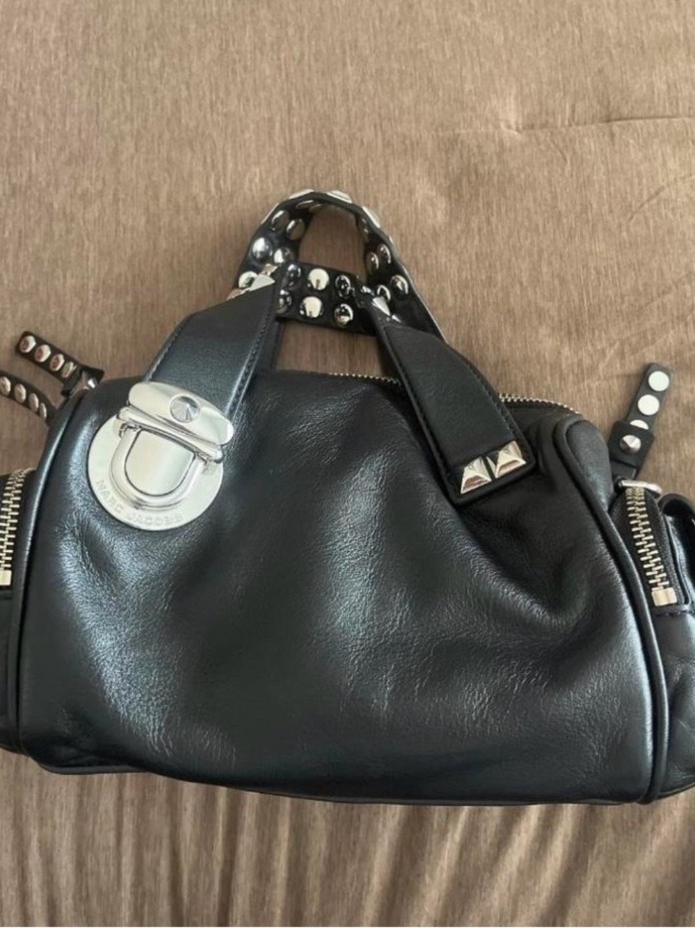 Marc Jacobs Studded Mini Black Satchel - Picture 6 of 8
